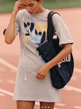 Anthropologie Daily Practice Short-Sleeve Mini T-Shirt Dress